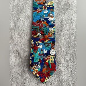 Vintage Mens Disney Tie Rack Silk Tie featuring Mickey Mouse & Donald Duck Comic